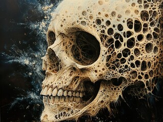 Wall Mural - Abstract Skull Painting: Dark Art and Surrealism