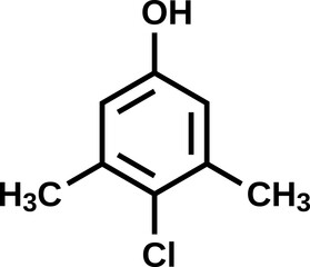 Wall Mural - Chloroxylenol structural formula, vector illustration 