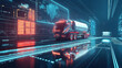 © Worakit - futuristic truck navigating through digital landscape, showcasing advanced technology and virtual supply chain elements. vibrant colors and sleek design evoke sense of innovation and progress