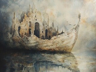 Canvas Print - Ruined Cityscape: A Gothic Fantasy