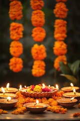 Sticker - Poster with traditional Diwali decorations