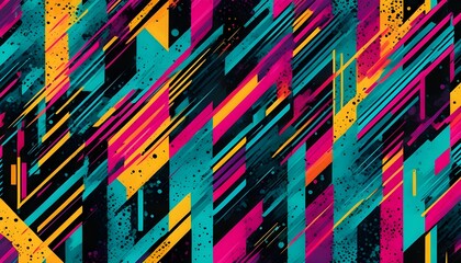 Vibrant Retro Stripes: Grunge-Infused Artwork for Vintage Posters and Creative Backdrops in Trendy Pop Culture