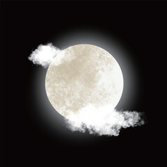 Wall Mural - full moon glow illustration material