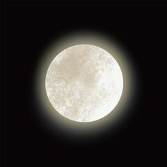full moon glow illustration material