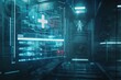 © Dinara - Futuristic medical interface shows holographic data in a high-tech lab at night, highlighting advanced tech and precision