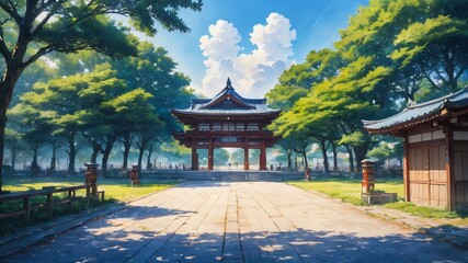 anime japan summer background