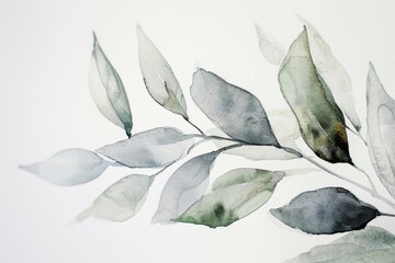 Canvas Print - Simple plant decoration with delicate watercolor brushstrokes