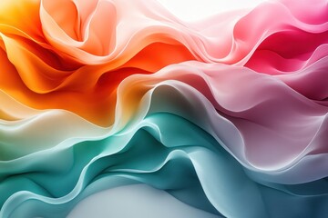 Wall Mural - Abstract Colorful Fabric Waves