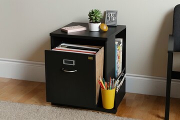 cabinet with folders and documents