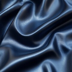 Smooth navy blue satin fabric texture.