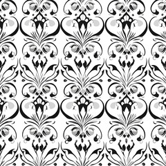 Black and white seamless pattern with arabesques in a retro. Vector illustration