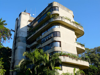 Wall Mural - unique and colorful modernist architecture in caracas, venezuela, featuring innovative design and vi