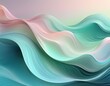 © PernSri - Pastel color wave pattern image in green, pink, blue, white, Generative AI
