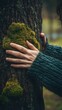 © Michal - A person gently holding and kissing the trunk of an old tree in a forest, with moss on its bark, symbolizing care for nature
