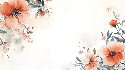 Poster - A beautiful watercolor painting of flowers on a white background. Ideal for adding a touch of color and elegance to any design project  