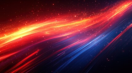 Wall Mural - Abstract Red and Blue Light Streaks