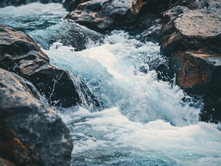 Poster - Stream Water Rocks Background