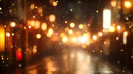 Poster - City Lights Bokeh Abstract Background, Nighttime, Urban, Glowing, Blurred, Glow, Glitter, Sparkle, Shine