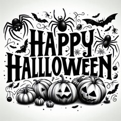 Wall Mural - Halloween lettering to write on a shirt on a white background