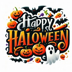 Wall Mural - Halloween lettering to write on a shirt on a white background