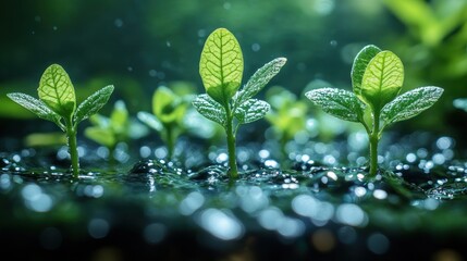 Poster - New Life Begins: Fresh Sproutlings Emerge from the Earth