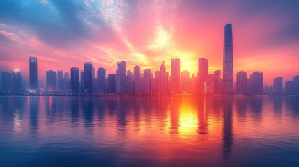 Canvas Print - Cityscape Sunrise