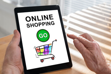 Poster - Online shopping concept on a tablet