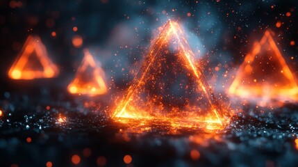 Canvas Print - Glowing Triangles