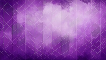 abstract purple background with faint shapes of triangles and low poly blocks and triangle pattern and soft white grunge border texture