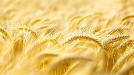 Golden Wheat Fields Under Bright Sunlight