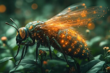 Wall Mural - Cybernetic Fly in the Wild