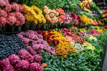 Sticker - Colorful Flower Market Display