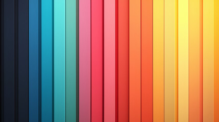 Poster - Colorful Vertical Stripes in Gradient Tones from Dark to Light Hues