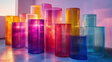 Sticker - Colorful Glass Cylinders