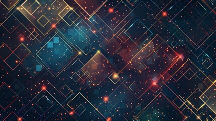 Wall Mural - geometric pattern inspired by cybersecurity.