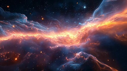 Wall Mural - colorful cosmic clouds glowing in a vibrant nebula located in the depths of space