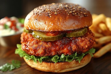 Canvas Print - Delicious Crispy Fried Chicken Sandwich