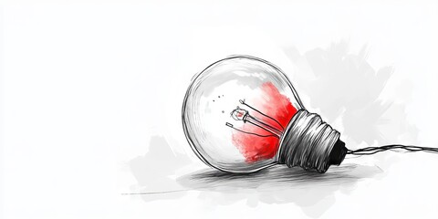 Canvas Print - Simple drawing of a Christmas light bulb.