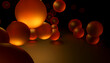 © Westend61 - Abstract 3D rendering of glowing orange balls in a dark space.