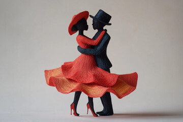 Wall Mural - black couple dancing romance kiss elegance