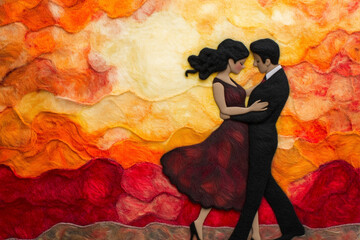 Wall Mural - couple dancing romance love tango sensual 