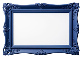 Wall Mural - png dark blue plastic texture frame rectangle mirror white background.