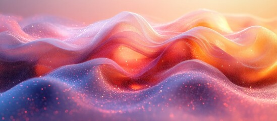 Wall Mural - Abstract Digital Art with Waves of Light