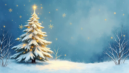 Wall Mural - Beautiful christmas card with copy space