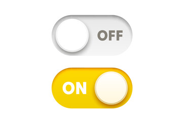 Wall Mural - on off switch button ui isolated white background. vector illustration