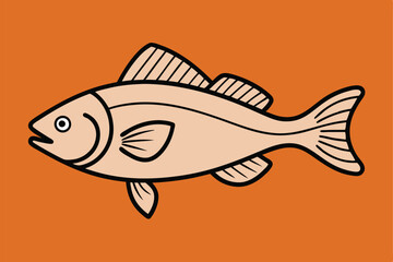 Wall Mural - Solid color Ocean Perch animal vector design