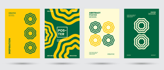 abstract collection of geometric shapes backgrounds. brutal contemporary circle oval wave patterns. 