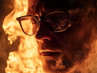 Poster - Man in Fire: A Dramatic Portrait