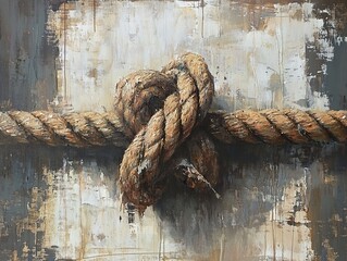 Wall Mural - Close Up of a Nautical Rope Knot