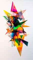 Sticker - Abstract sculpture exploding with color and light